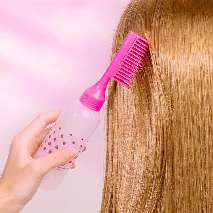 Hair Dye Oil Bottle Hair Dye Bottle Root Comb Applicator Bottle for Home Salon (1) - Image 4